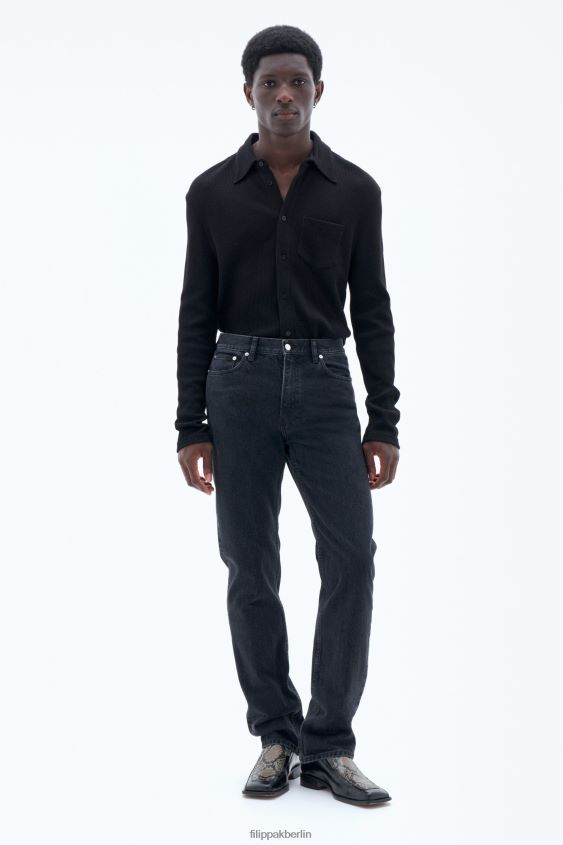 Filippa K L8HHT407 Bekleidung Anthrazitschwarz Männer klassische gerade Jeans