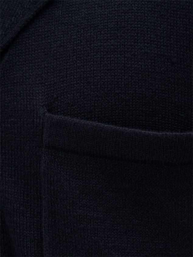 Filippa K L8HHT271 Bekleidung Schwarz Männer Strickhemd aus Baumwollleinen