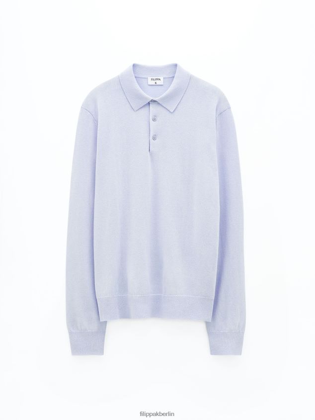 Filippa K L8HHT272 Bekleidung Eisblau Männer Gestricktes Poloshirt