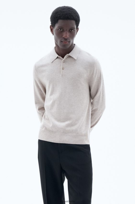 Filippa K L8HHT273 Bekleidung Beige-Melange Männer Gestricktes Poloshirt
