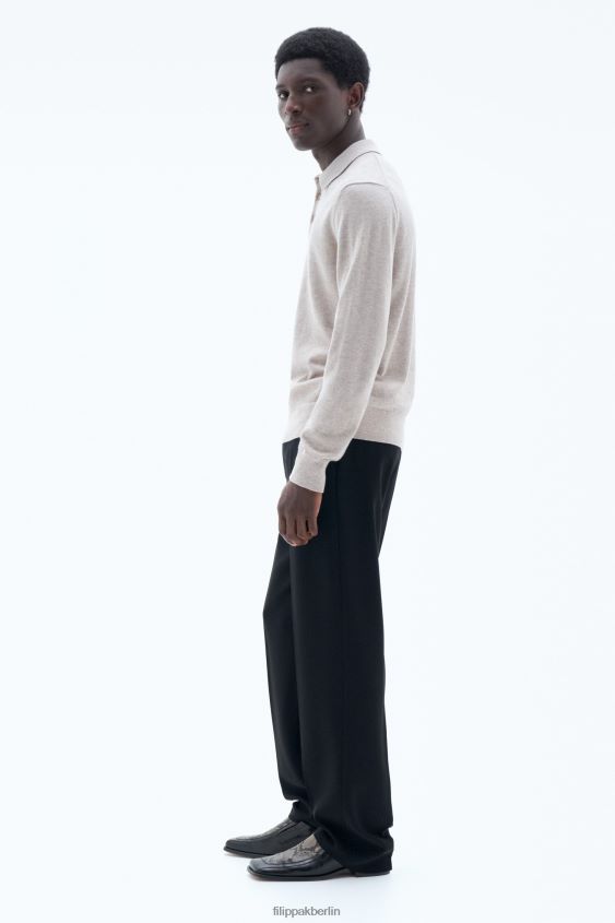Filippa K L8HHT273 Bekleidung Beige-Melange Männer Gestricktes Poloshirt