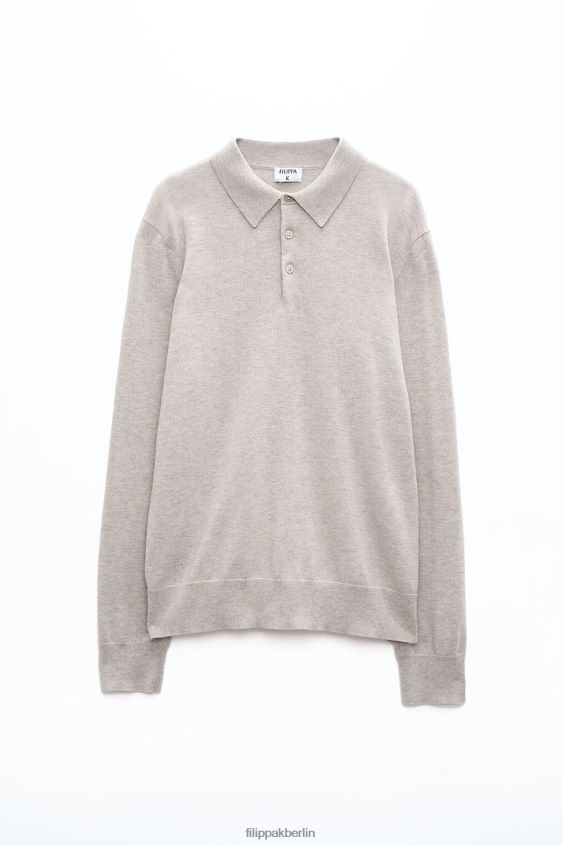 Filippa K L8HHT273 Bekleidung Beige-Melange Männer Gestricktes Poloshirt