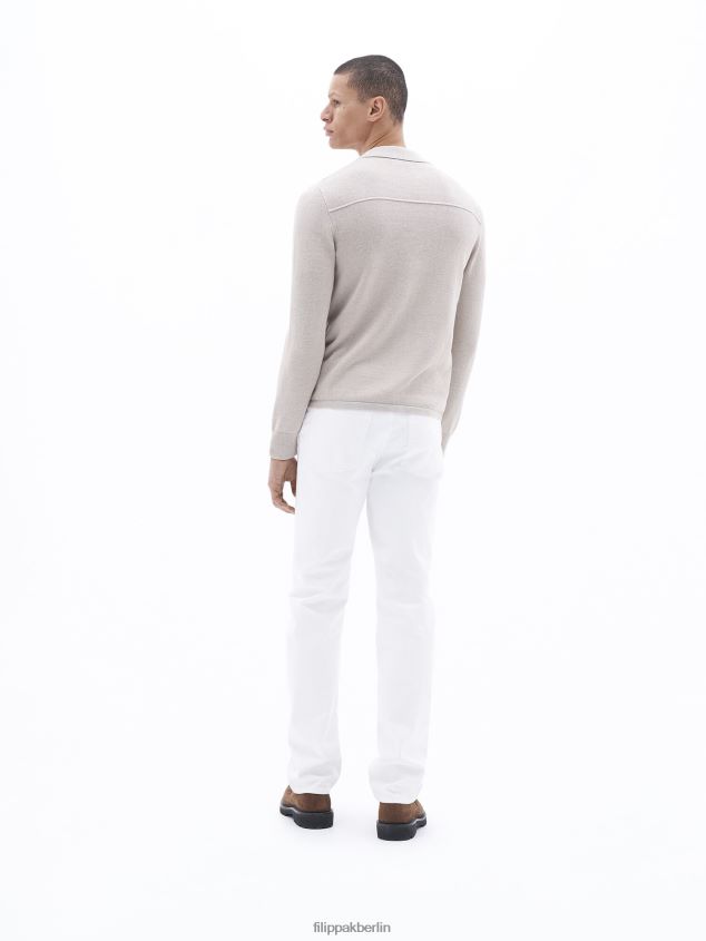 Filippa K L8HHT282 Bekleidung staubiges Beige Männer Strickhemd aus Baumwollleinen