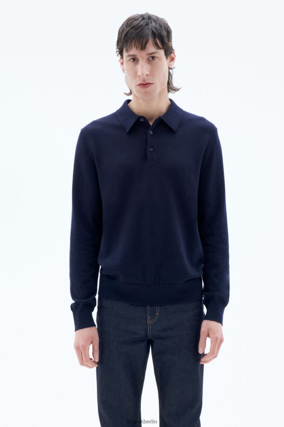 Filippa K L8HHT287 Bekleidung Marine Männer Gestricktes Poloshirt