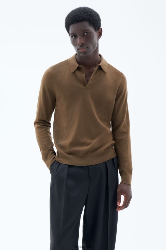Filippa K L8HHT296 Bekleidung bronzegrün Männer Gestricktes Poloshirt
