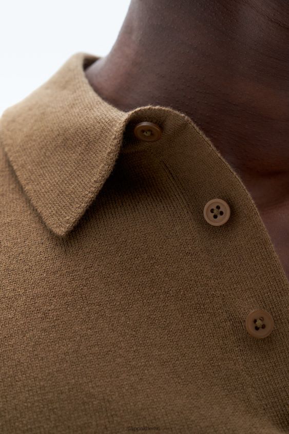 Filippa K L8HHT296 Bekleidung bronzegrün Männer Gestricktes Poloshirt
