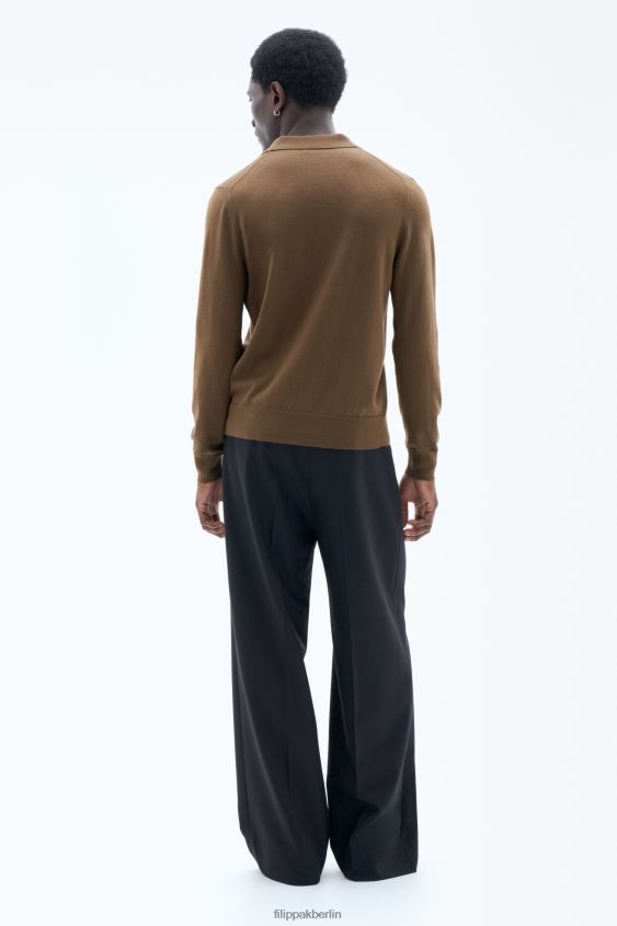 Filippa K L8HHT296 Bekleidung bronzegrün Männer Gestricktes Poloshirt