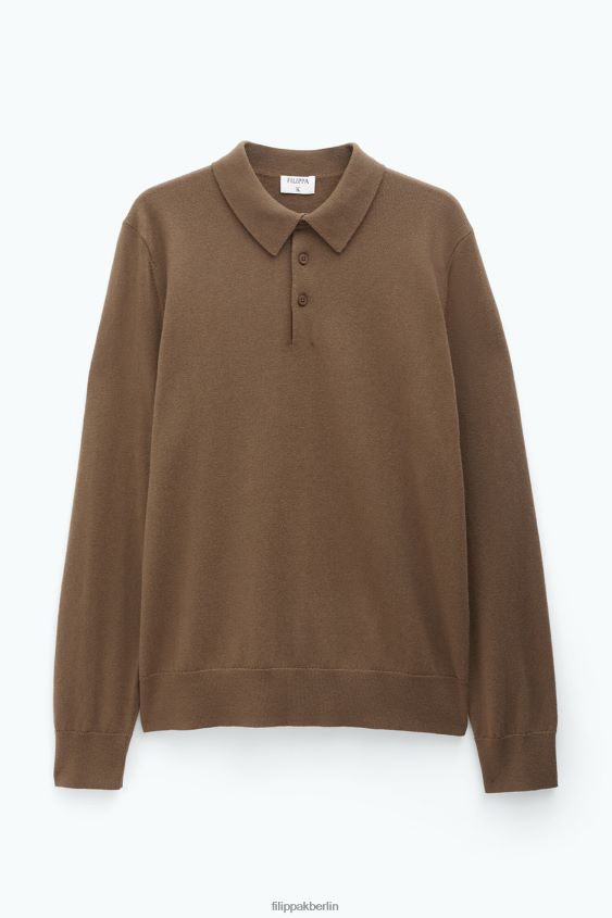 Filippa K L8HHT296 Bekleidung bronzegrün Männer Gestricktes Poloshirt