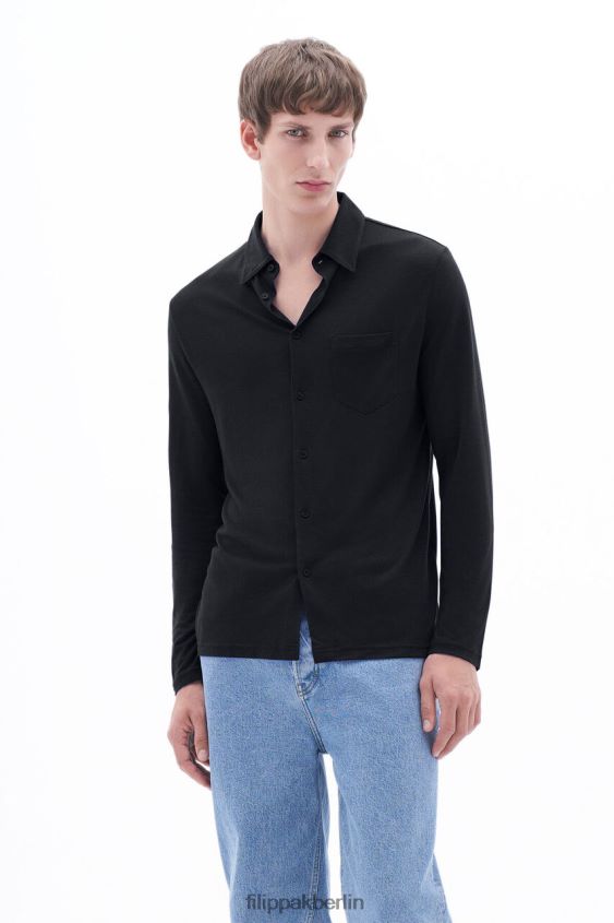 Filippa K L8HHT340 Bekleidung Schwarz Männer Jersey-Shirt