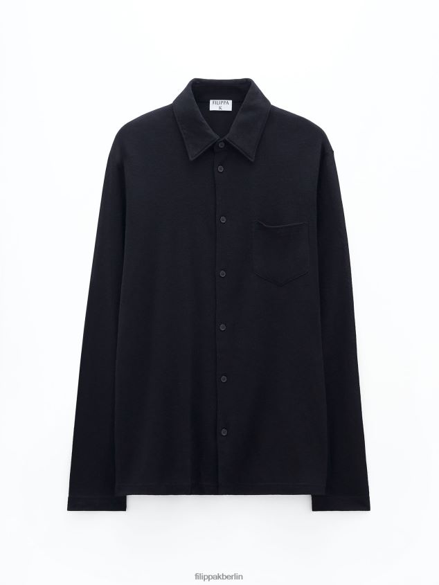 Filippa K L8HHT340 Bekleidung Schwarz Männer Jersey-Shirt