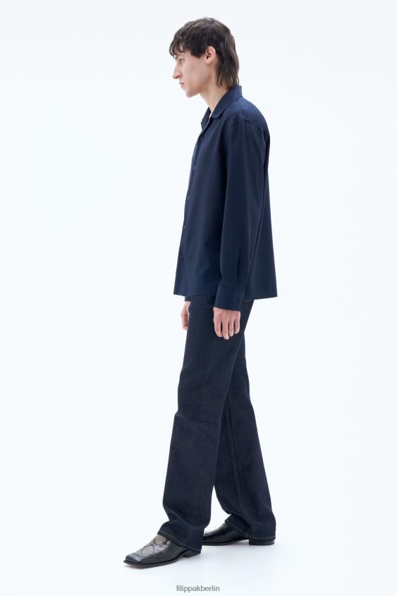 Filippa K L8HHT380 Bekleidung Marine Männer Resort-Shirt