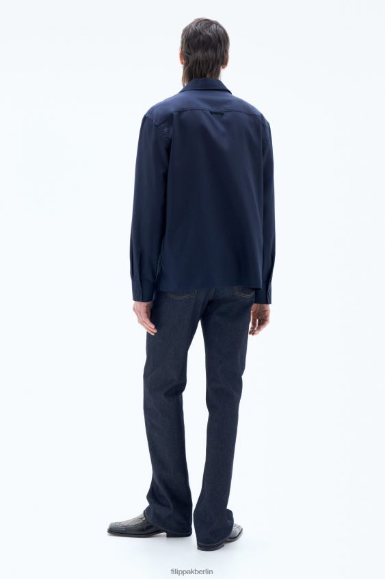 Filippa K L8HHT380 Bekleidung Marine Männer Resort-Shirt