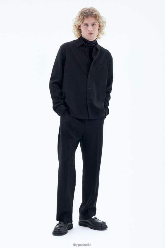 Filippa K L8HHT382 Bekleidung Schwarz Männer Blake-Overshirt