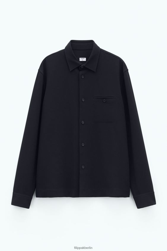 Filippa K L8HHT382 Bekleidung Schwarz Männer Blake-Overshirt