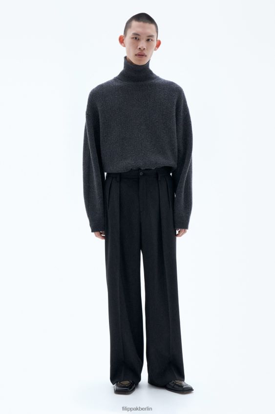 Filippa K L8HHT354 Bekleidung Anthrazit Männer weite Flanellhose
