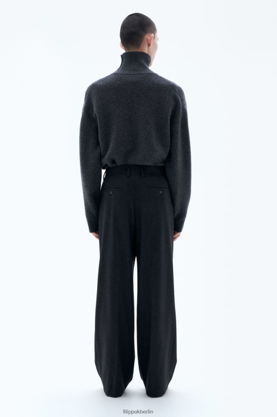 Filippa K L8HHT354 Bekleidung Anthrazit Männer weite Flanellhose