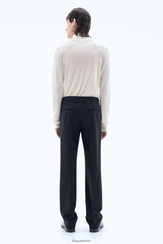Filippa K L8HHT355 Bekleidung Schwarz Männer gerade Wollhose