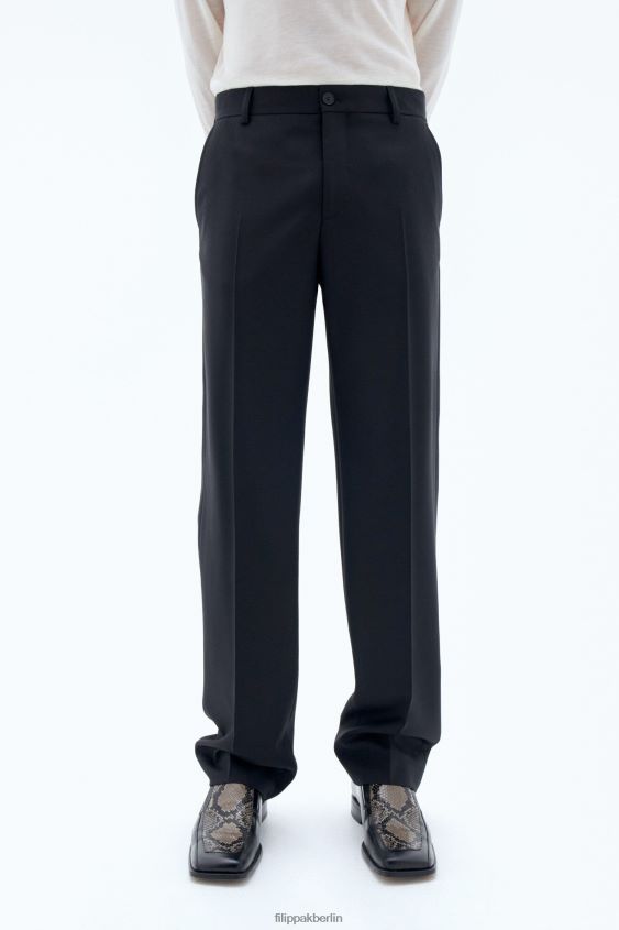 Filippa K L8HHT355 Bekleidung Schwarz Männer gerade Wollhose
