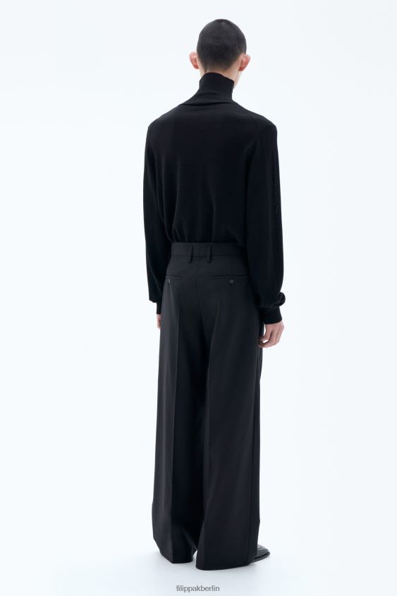 Filippa K L8HHT356 Bekleidung Schwarz Männer weite Wollhose