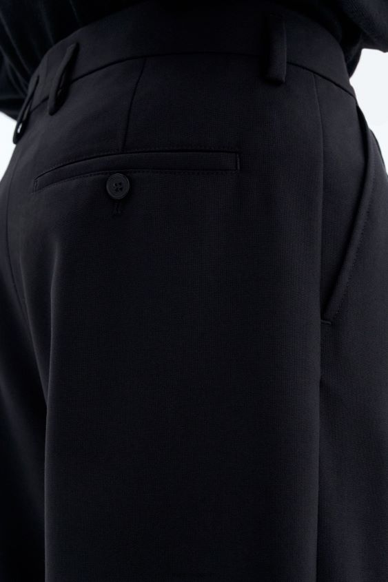 Filippa K L8HHT356 Bekleidung Schwarz Männer weite Wollhose