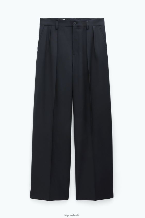 Filippa K L8HHT356 Bekleidung Schwarz Männer weite Wollhose