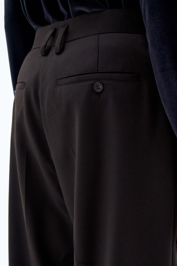 Filippa K L8HHT357 Bekleidung dunkle Schokolade Männer weite Wollhose