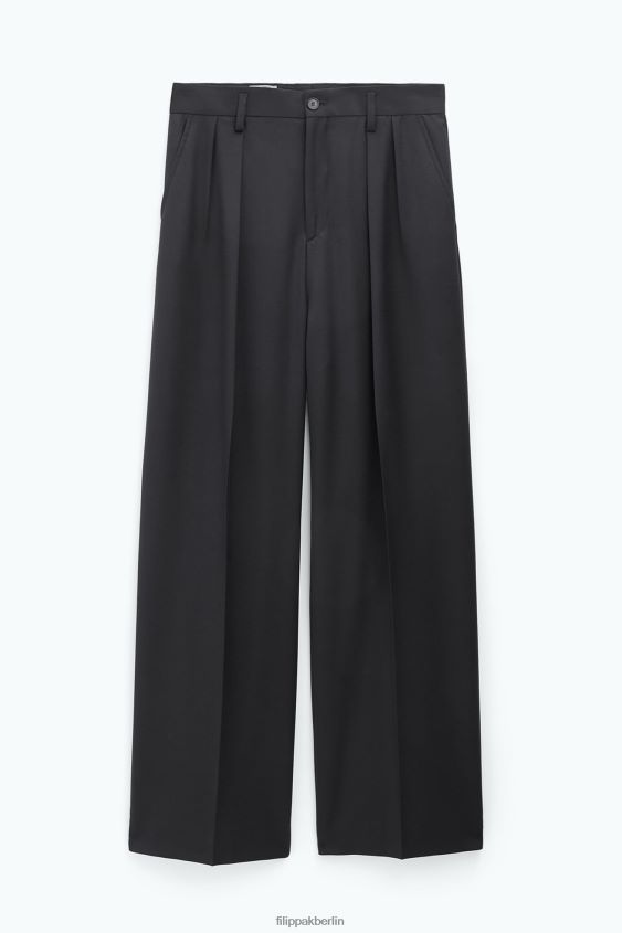 Filippa K L8HHT357 Bekleidung dunkle Schokolade Männer weite Wollhose