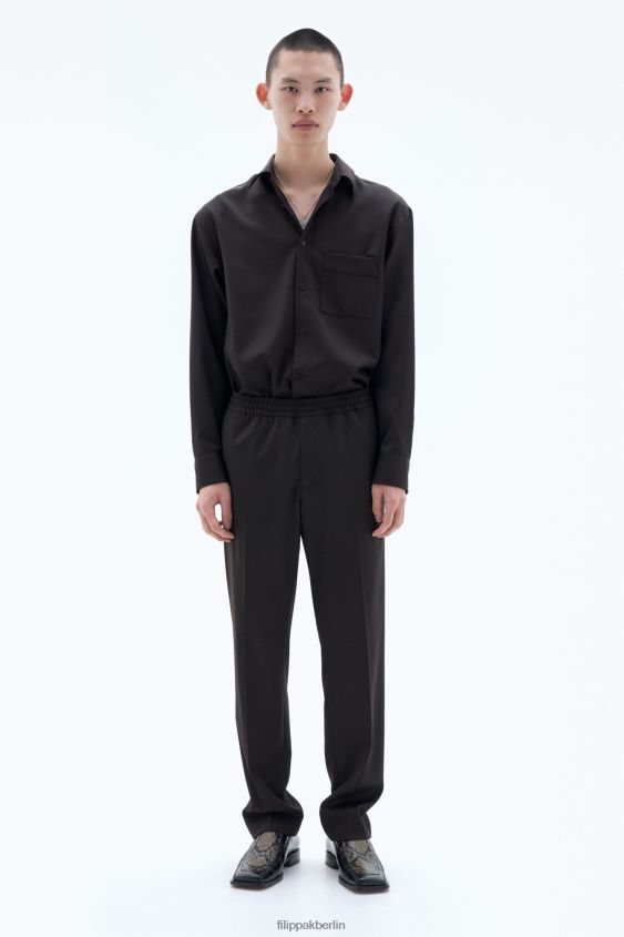 Filippa K L8HHT358 Bekleidung dunkelbraun Männer lässige Wollhose