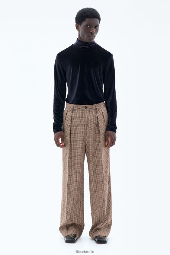 Filippa K L8HHT361 Bekleidung sandbeige/braun kariert Männer weite Karohose