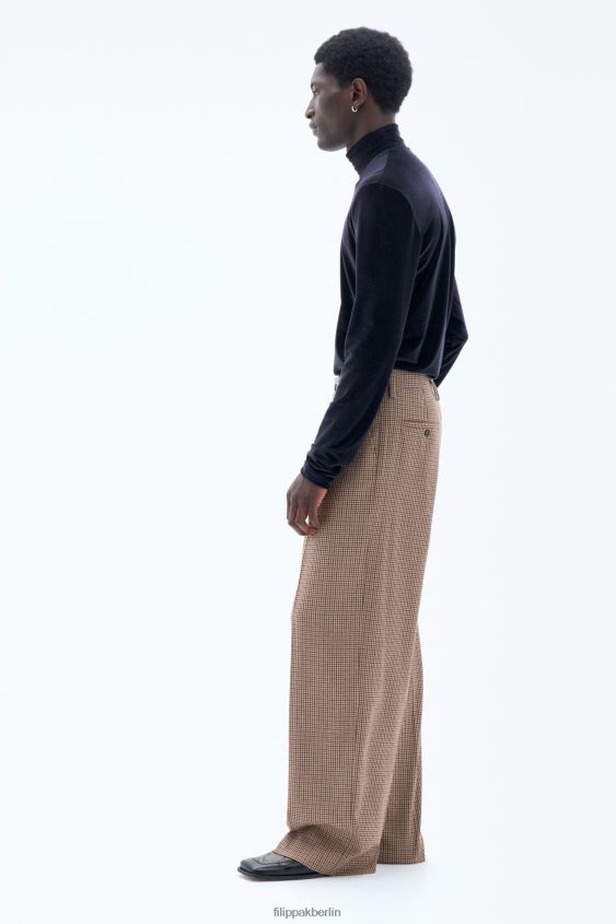 Filippa K L8HHT361 Bekleidung sandbeige/braun kariert Männer weite Karohose