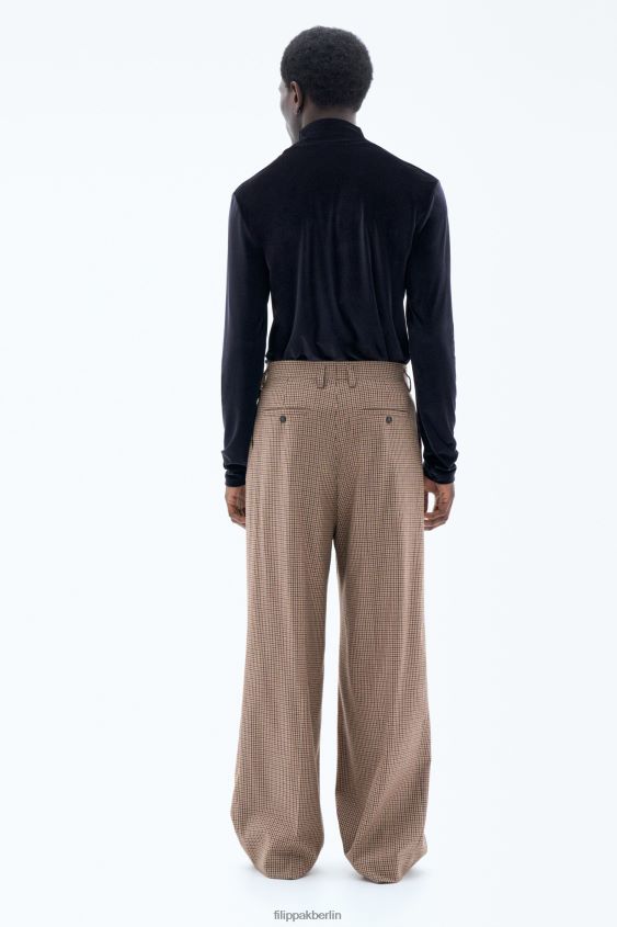 Filippa K L8HHT361 Bekleidung sandbeige/braun kariert Männer weite Karohose