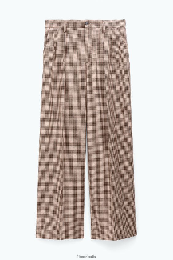 Filippa K L8HHT361 Bekleidung sandbeige/braun kariert Männer weite Karohose