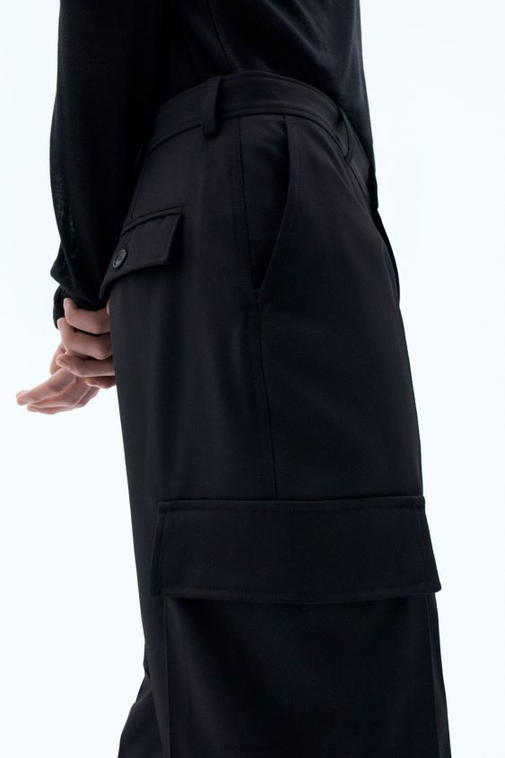 Filippa K L8HHT363 Bekleidung Schwarz Männer Cargohose aus Wolltwill