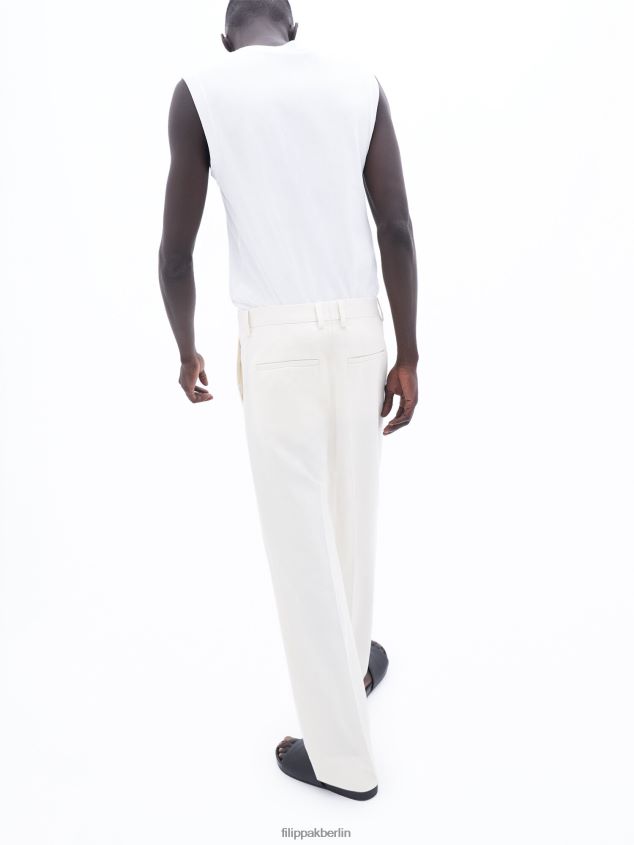 Filippa K L8HHT369 Bekleidung knochenweiß Männer Hose aus Mateo-Baumwollleinen