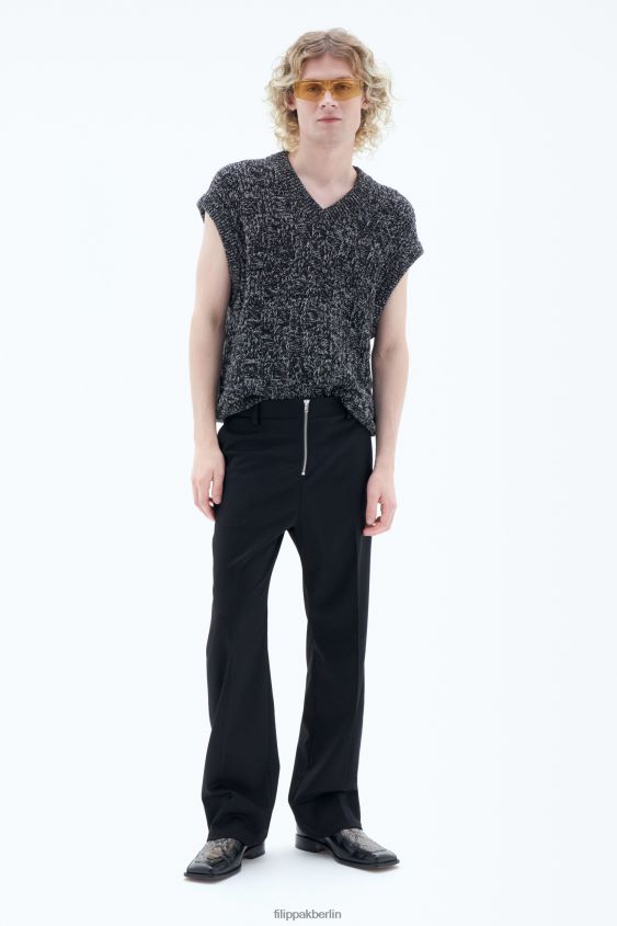 Filippa K L8HHT370 Bekleidung Schwarz Männer Bootcut-Reißverschlusshose
