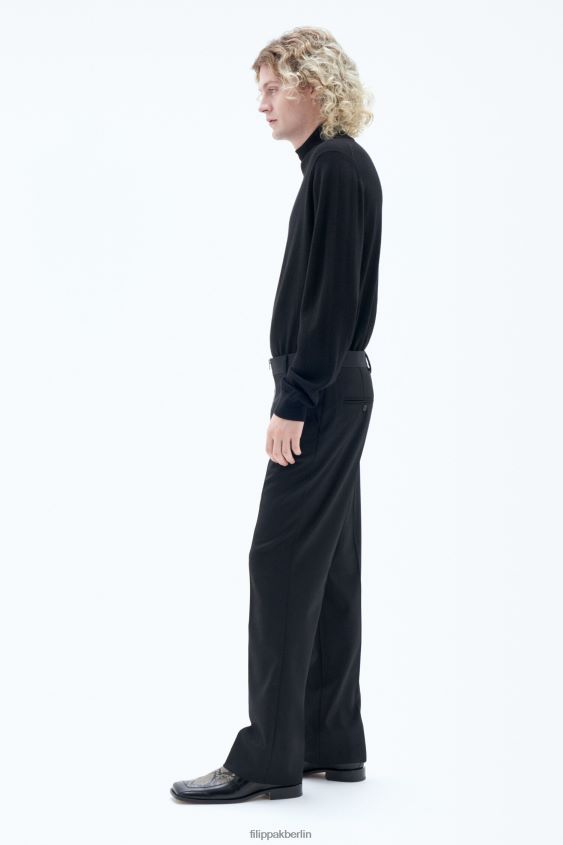 Filippa K L8HHT370 Bekleidung Schwarz Männer Bootcut-Reißverschlusshose