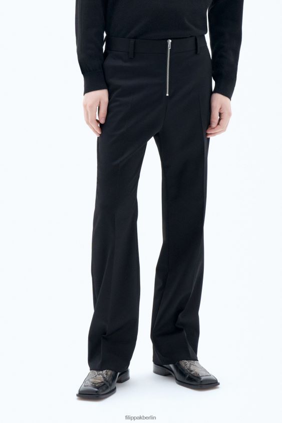Filippa K L8HHT370 Bekleidung Schwarz Männer Bootcut-Reißverschlusshose