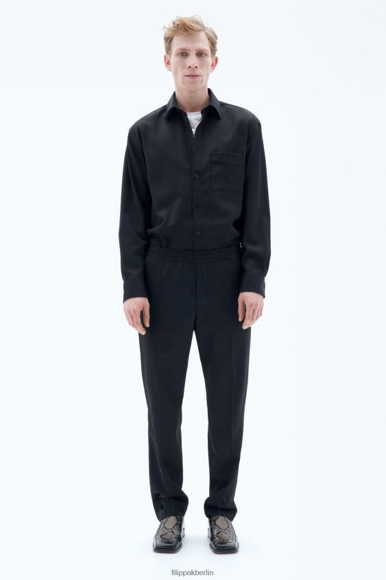 Filippa K L8HHT372 Bekleidung Schwarz Männer lässige Wollhose