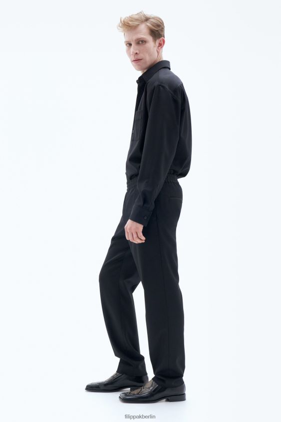 Filippa K L8HHT372 Bekleidung Schwarz Männer lässige Wollhose