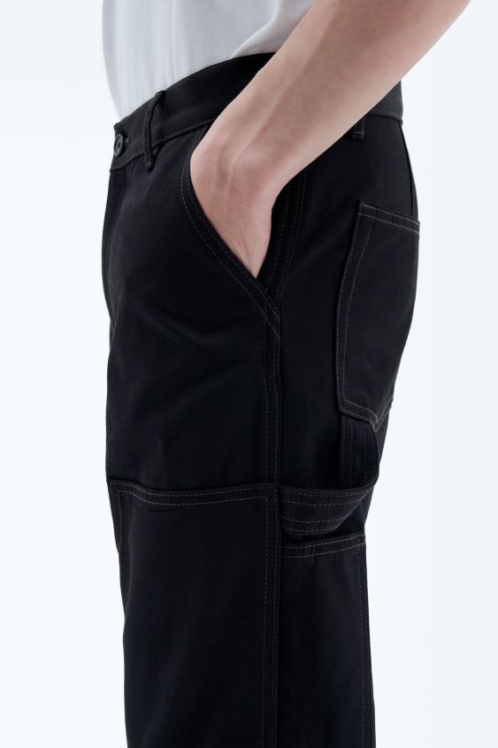 Filippa K L8HHT377 Bekleidung Schwarz Männer Zimmermannshose aus Baumwolle