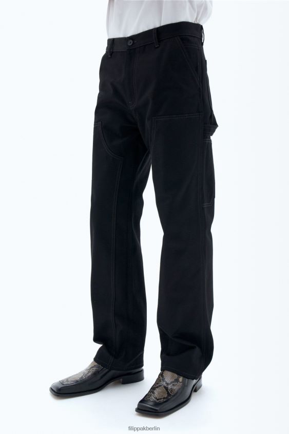 Filippa K L8HHT377 Bekleidung Schwarz Männer Zimmermannshose aus Baumwolle