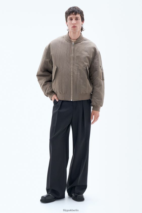 Filippa K L8HHT256 Bekleidung Nougat Männer zerknitterte Bomberjacke