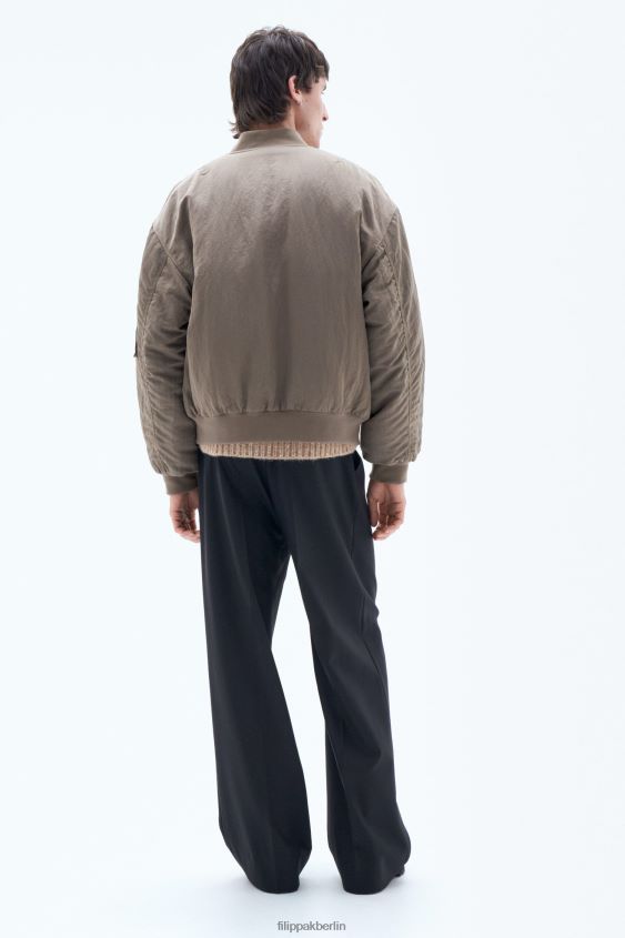 Filippa K L8HHT256 Bekleidung Nougat Männer zerknitterte Bomberjacke