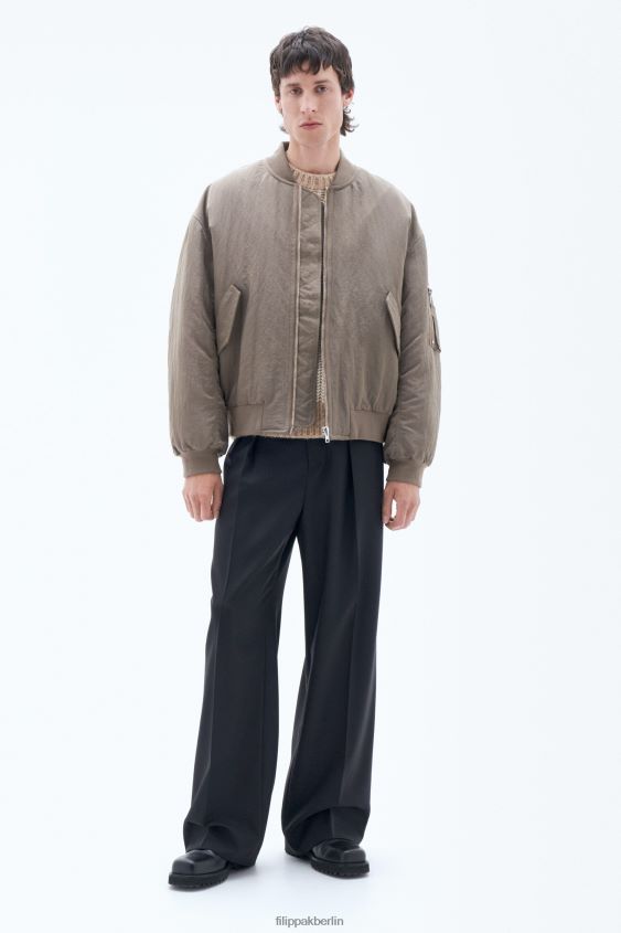 Filippa K L8HHT256 Bekleidung Nougat Männer zerknitterte Bomberjacke