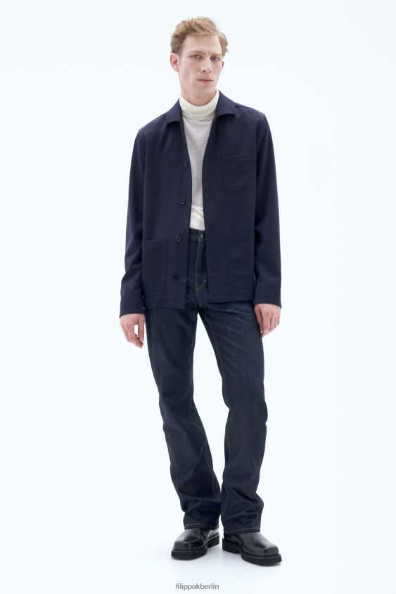 Filippa K L8HHT257 Bekleidung Marine Männer Jacke aus Louis-Gabardine