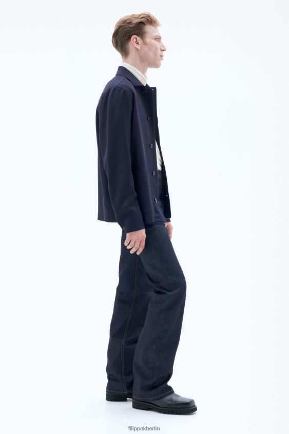 Filippa K L8HHT257 Bekleidung Marine Männer Jacke aus Louis-Gabardine