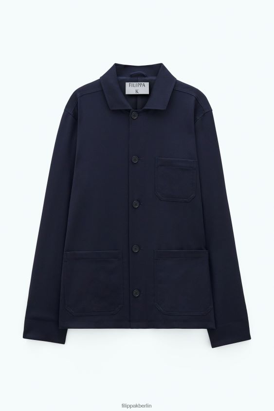 Filippa K L8HHT257 Bekleidung Marine Männer Jacke aus Louis-Gabardine