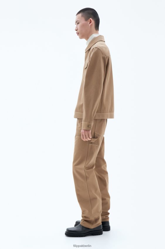 Filippa K L8HHT258 Bekleidung dunkles Khaki Männer Arbeitsjacke aus Baumwolle