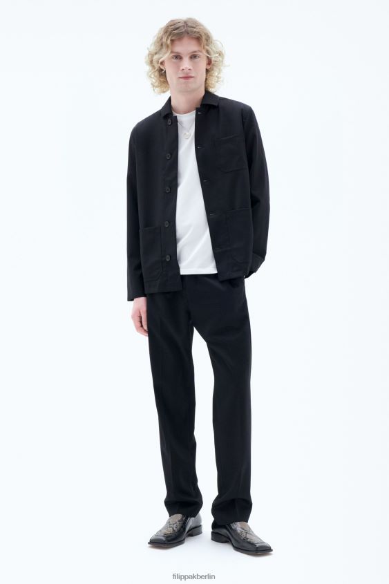 Filippa K L8HHT261 Bekleidung Schwarz Männer Jacke aus Louis-Gabardine