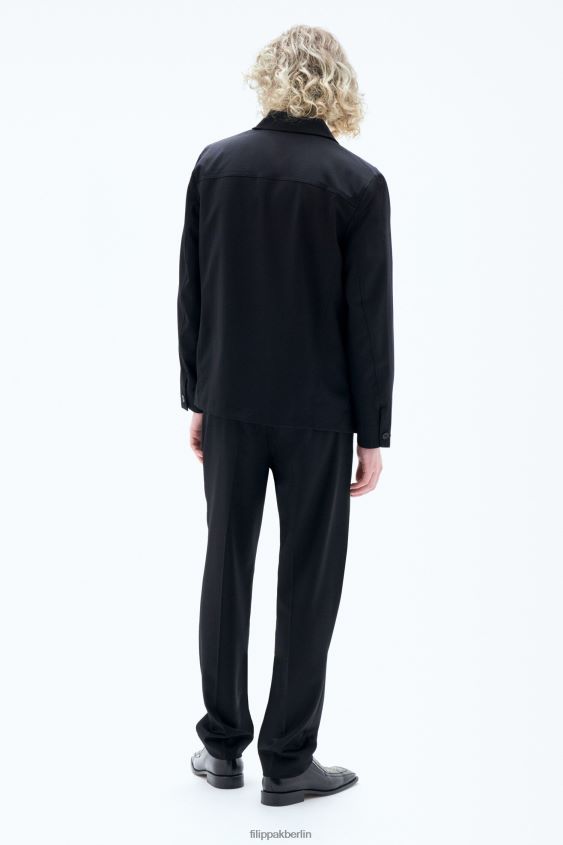 Filippa K L8HHT261 Bekleidung Schwarz Männer Jacke aus Louis-Gabardine
